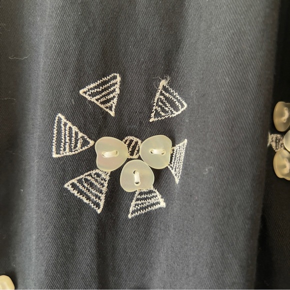 Florissant New York 100% cotton buttons design open jacket blouse Sz 18 - Picture 9 of 10